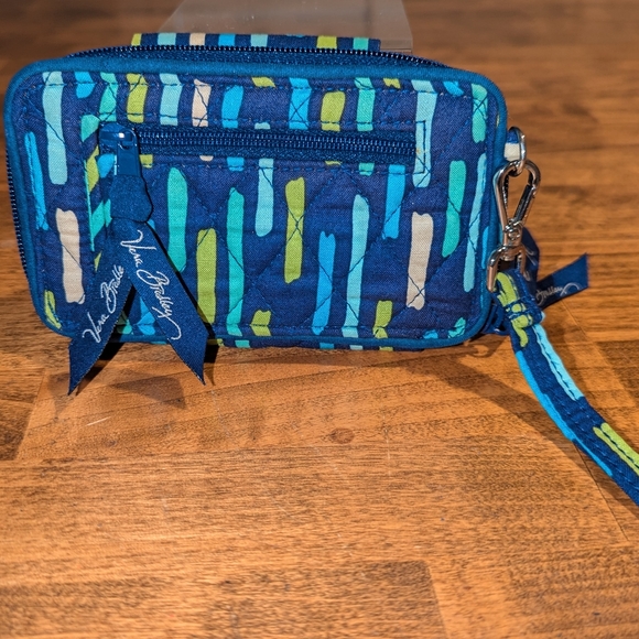 Vera Bradley Blue with Green Stripes Wallet Wristlet - Picture 2 of 9